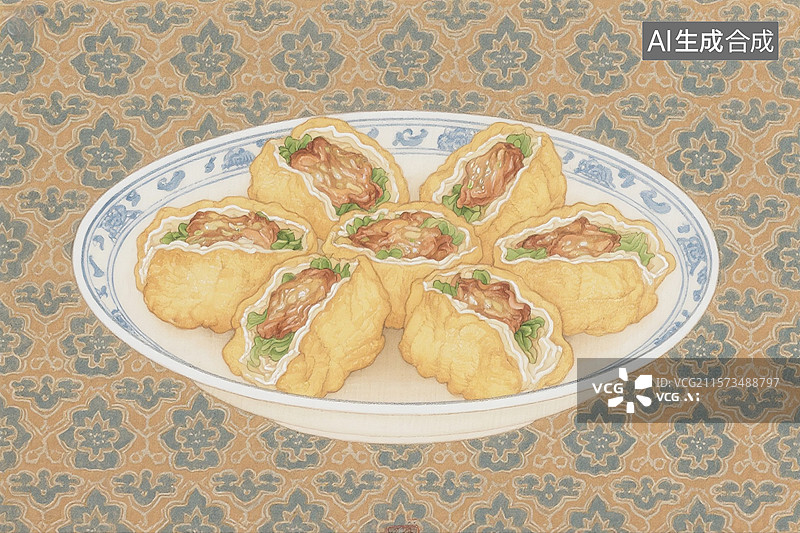 【AI数字艺术】豆腐酿酿豆腐图片素材