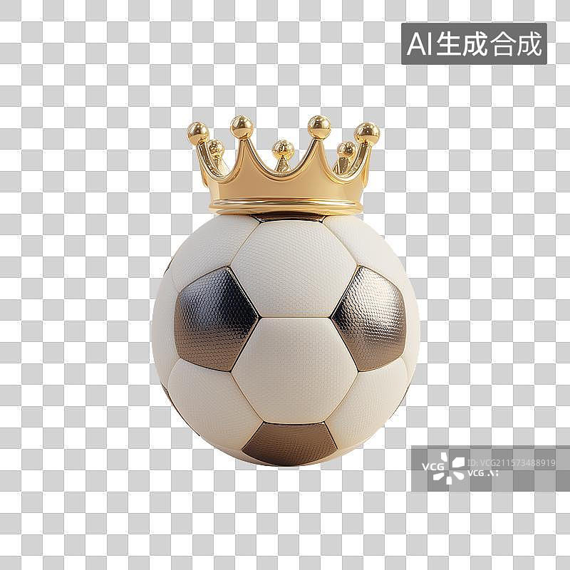 【AI数字艺术】皇冠足球：荣耀象征图片素材