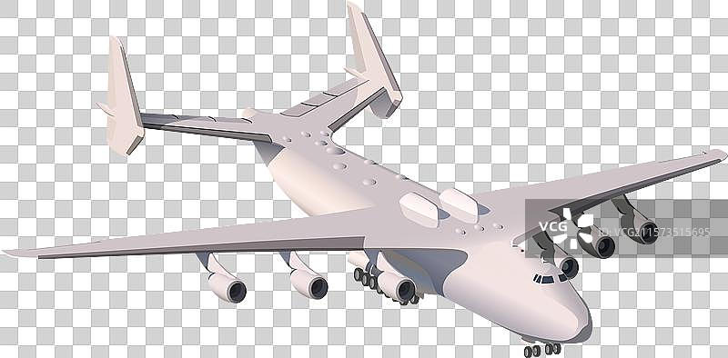 一架大型运输机在天空中飞行图片素材