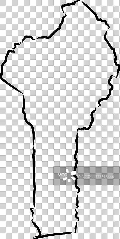 贝宁国家的厚黑色轮廓剪影图片素材