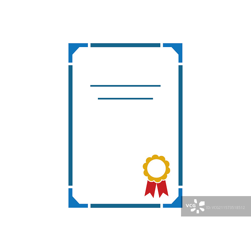 证书图标扁平设计图片素材