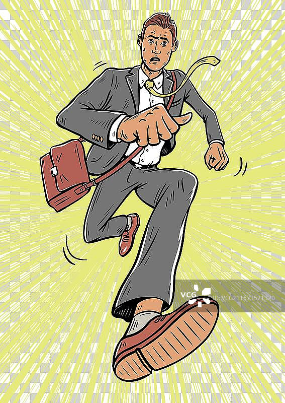 匆忙的年轻商人图片素材