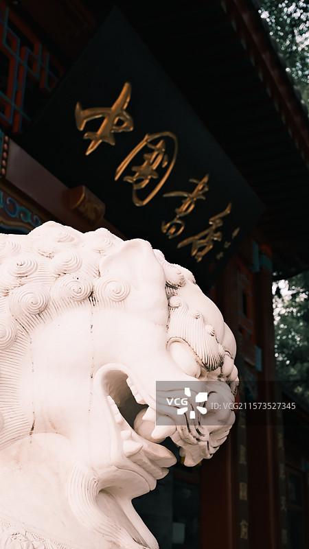 北京杨梅竹斜街胡同，石狮图片素材