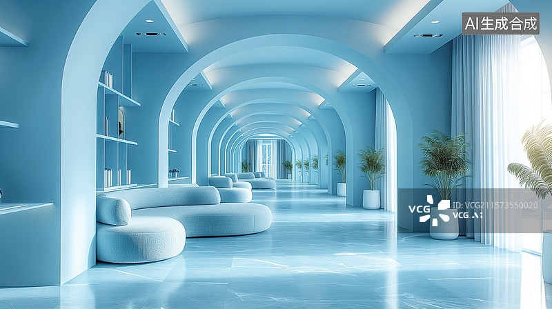 【AI数字艺术】AI生成的插图室内空间图片素材