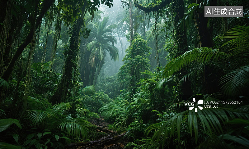 【AI数字艺术】热带雨林图片素材