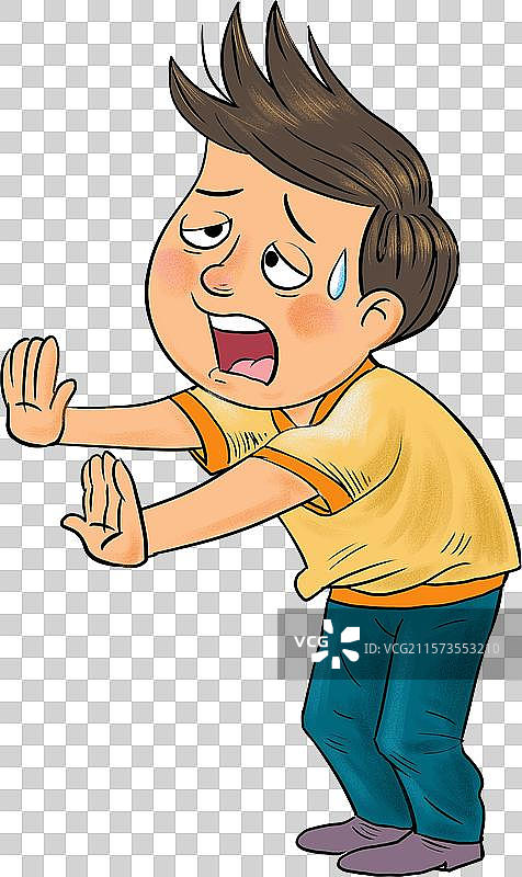 元素：紧张害怕担心的拒绝的人图片素材