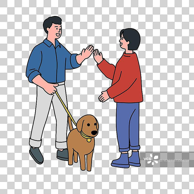 社区卡通手绘责任邻里和谐宣传册海报插画图片素材图片素材