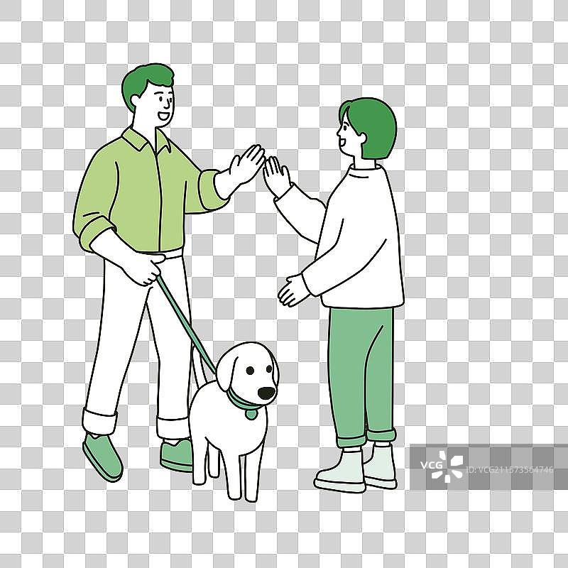 社区卡通手绘责任邻里和谐宣传册海报插画图片素材图片素材