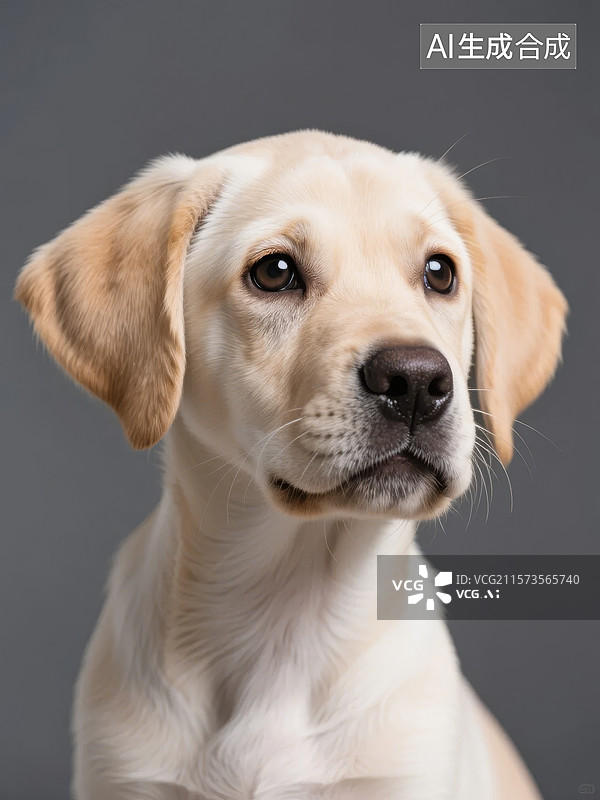 【AI数字艺术】可爱的浅色小狗特写图片素材