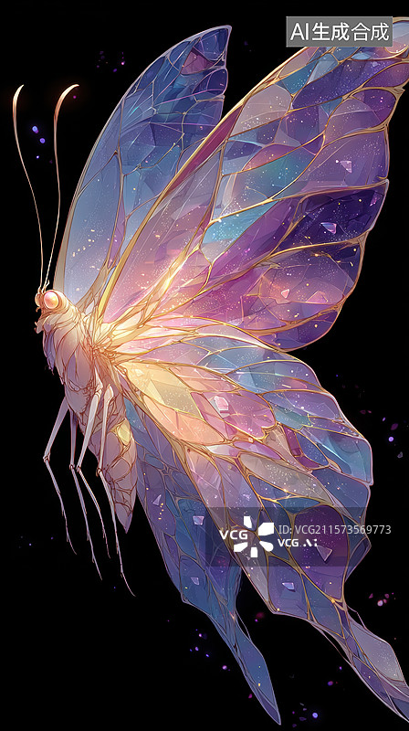 【AI数字艺术】梦幻色彩的蝴蝶图片素材