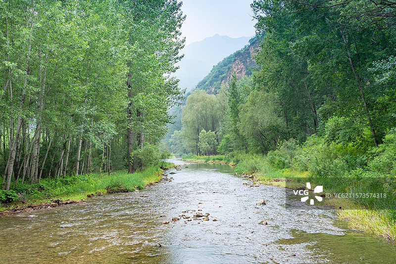 北京饮水源延庆百里山水画廊白河峡谷图片素材