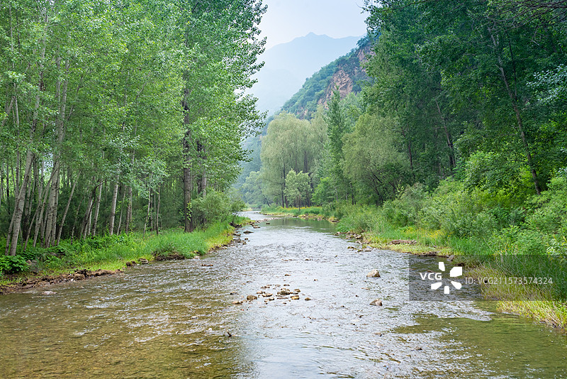 北京饮水源延庆百里山水画廊白河峡谷图片素材
