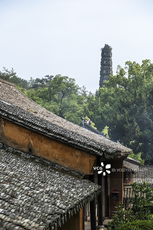 浙江台州天台山国清寺的隋塔图片素材