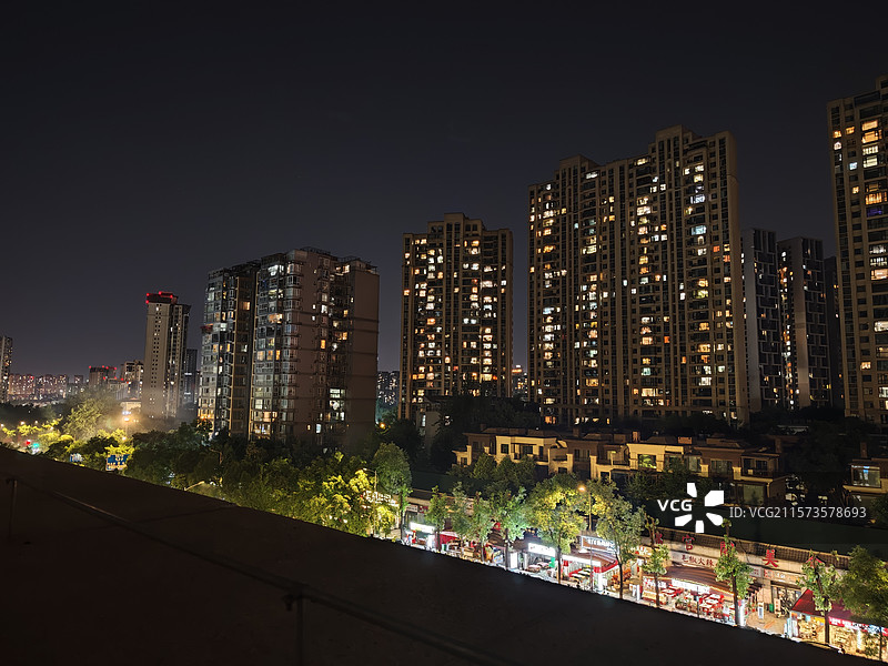 成都锦江区夜景图片素材