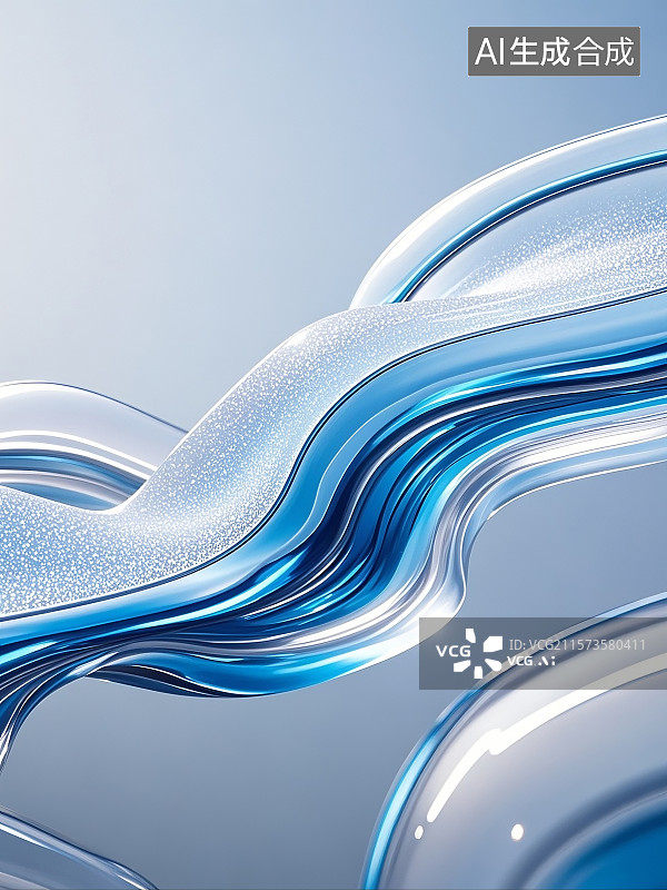 【AI数字艺术】抽象流体波浪曲线商务科技电商壁纸背景图片素材