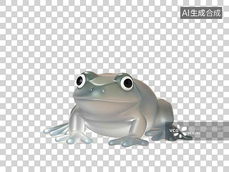 【AI数字艺术】3D渲染卡通动物，透明质感青蛙，小青蛙，夏天，免抠元素图片素材