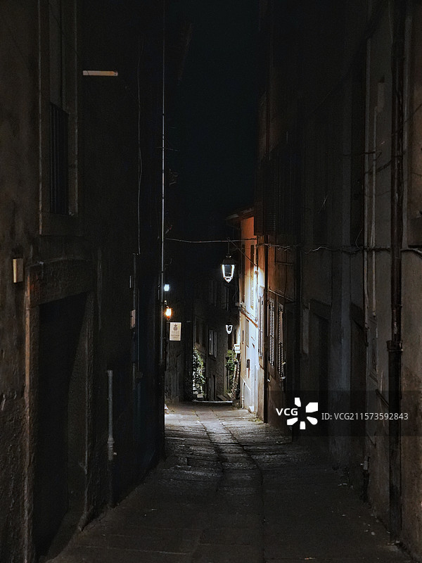 意大利维泰博夜晚的街道图片素材