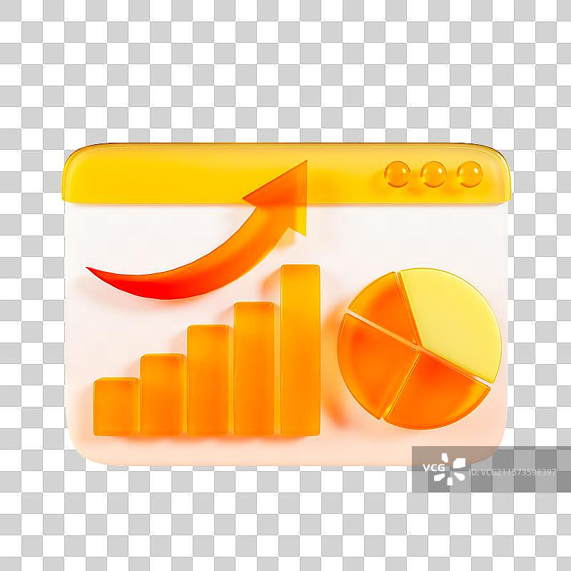 3D立体微软玻璃风数据分析金融元素图片素材