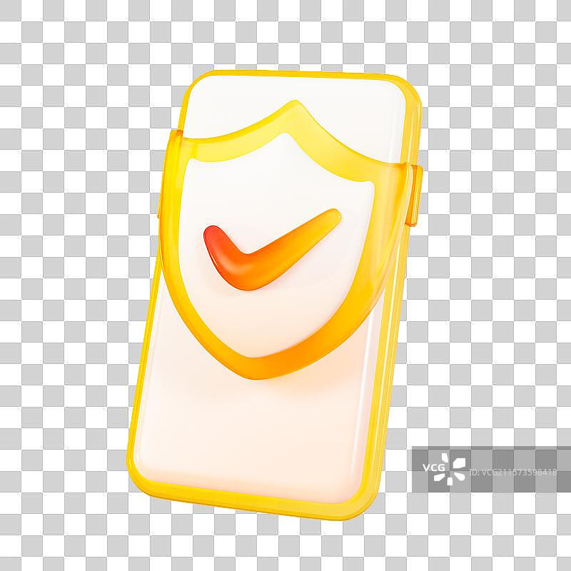 3D立体微软玻璃风透明手机盾牌金融元素图片素材