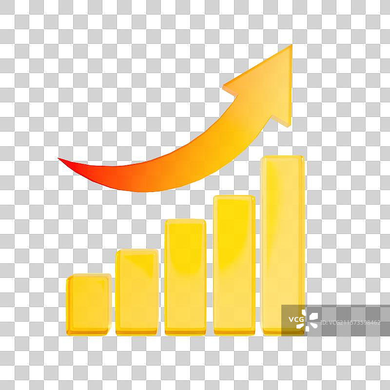 3D渲染微软玻璃风上升箭头金融理财银行保险金融元素图片素材