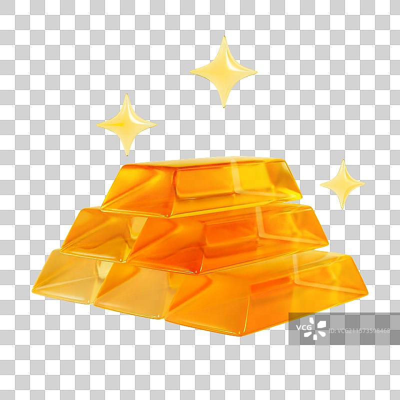 3D微软玻璃风红金色立体黄金涨价金条投资理财金融元素图片素材