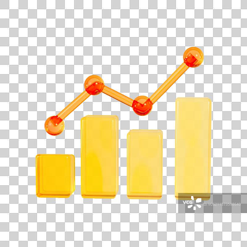3D渲染微软玻璃风上升箭头金融理财银行保险金融元素图片素材