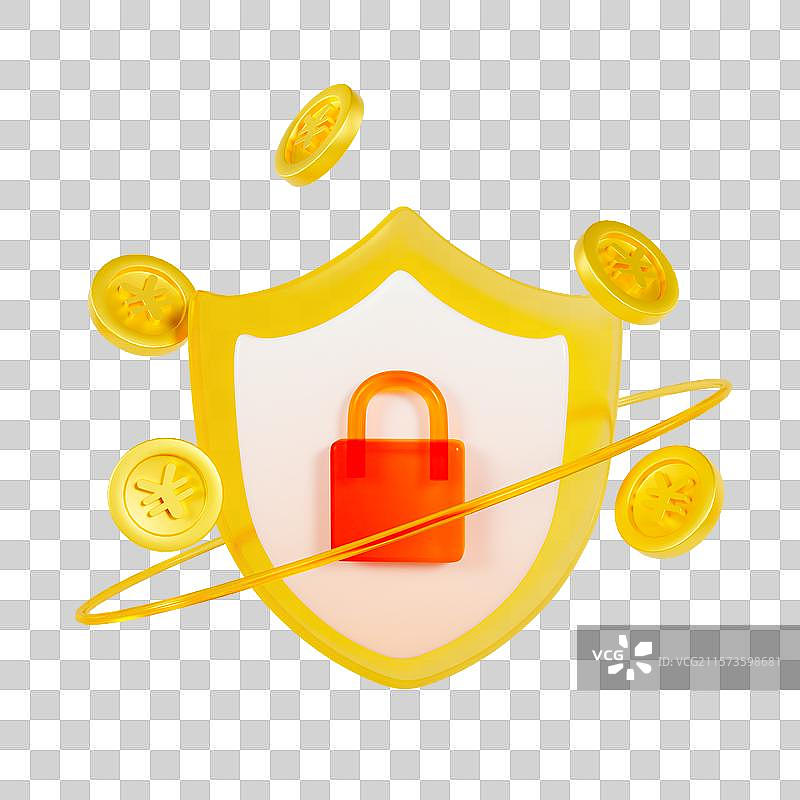 3D立体微软玻璃风盾牌金融理财保险元素图片素材