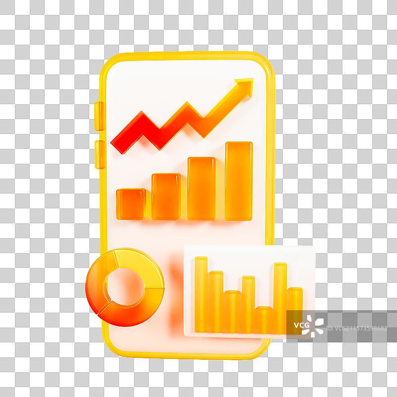 3D微软玻璃风立体手机理财数据分析金融元素图片素材
