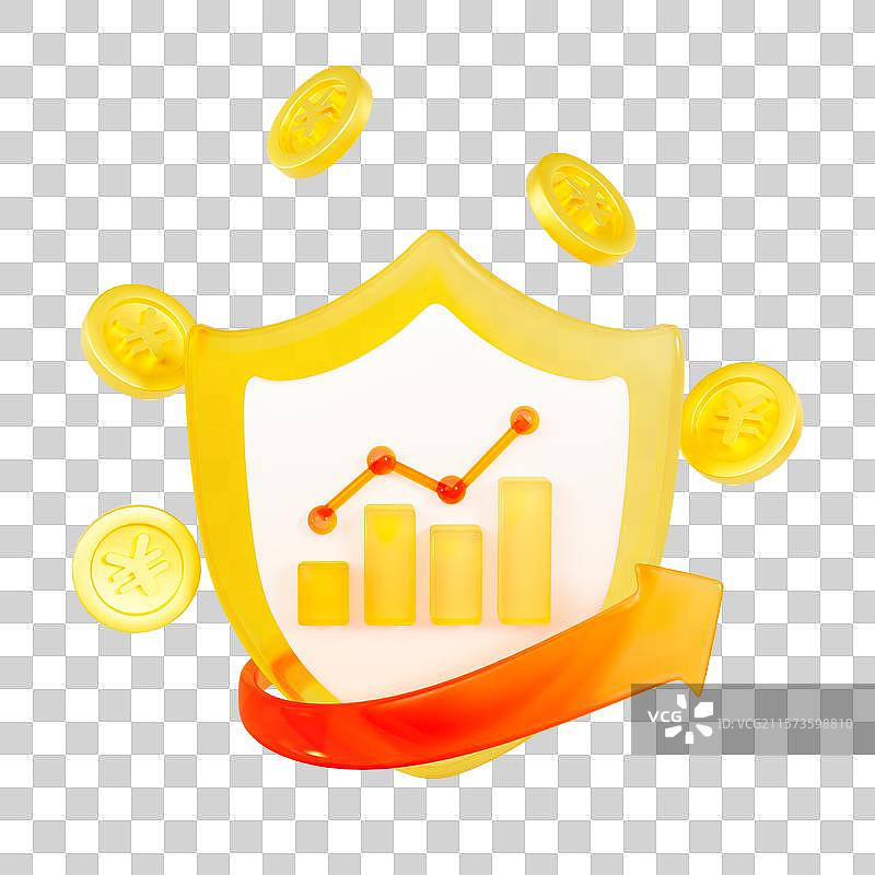 3D立体微软玻璃风盾牌金融理财保险元素图片素材