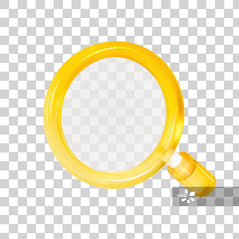 3D立体微软玻璃风透明渐变色放大镜元素图片素材