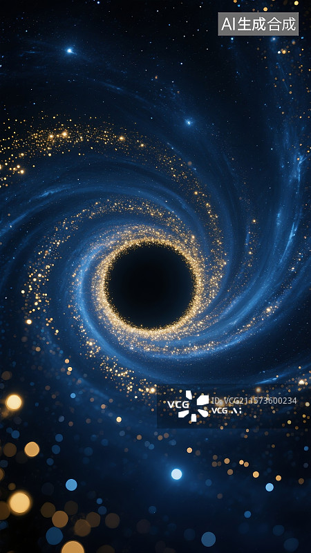 【AI数字艺术】深邃星空漩涡黑洞星球场景空间图片素材