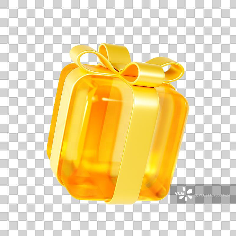 3D渲染的微软玻璃风渐变色情人节电商促销礼盒元素图片素材