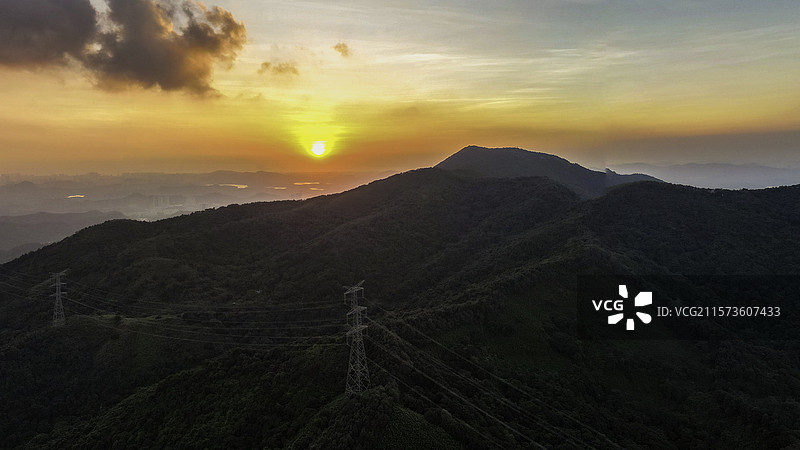 深圳阳台山森林公园-晚霞时刻图片素材