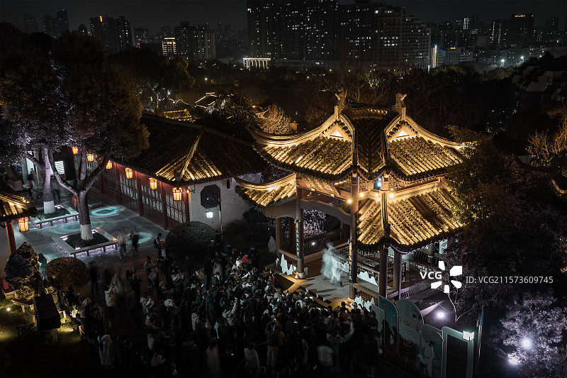 黄鹤楼夜景图片素材