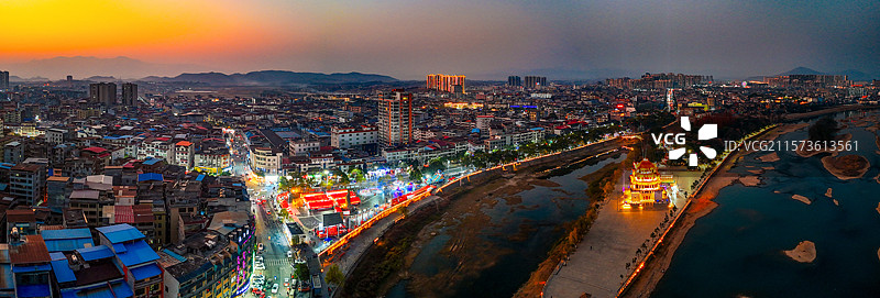 道县 水南村 潇水中路 西洲公园 城市 航拍图片素材