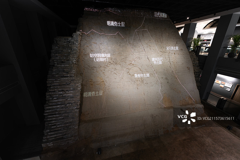陕西西安城墙含光门遗址博物馆门道遗址图片素材