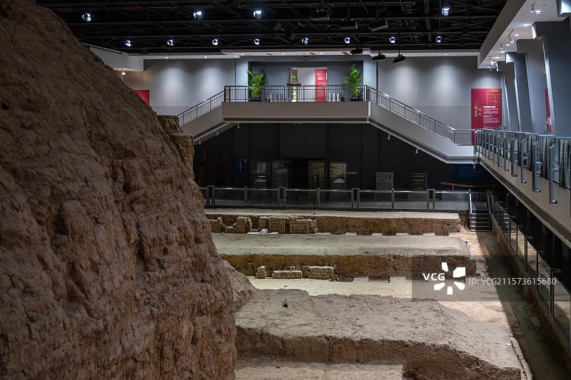 陕西西安城墙含光门遗址博物馆门道遗址图片素材