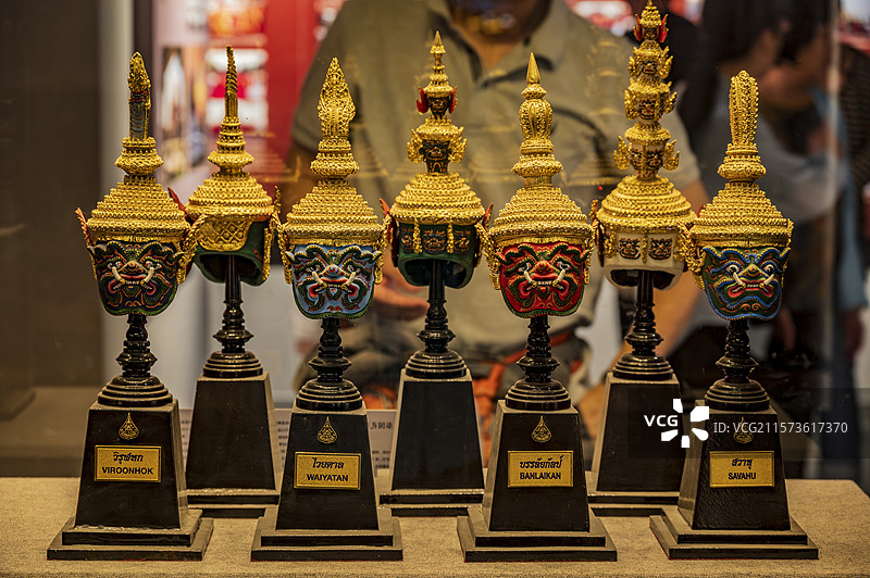 中国佛教发源地——洛阳白马寺收藏泰国孔剧面具图片素材