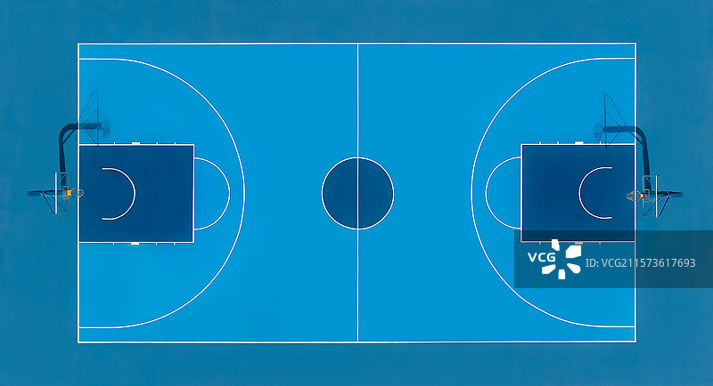 干净的蓝色篮球场图片素材