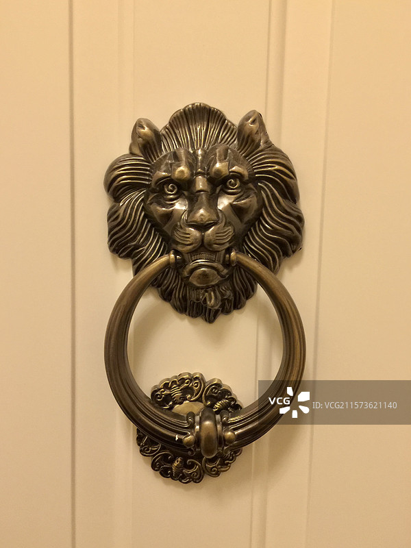 欧洲旅行哈尔施塔特酒店狮子门环图片素材