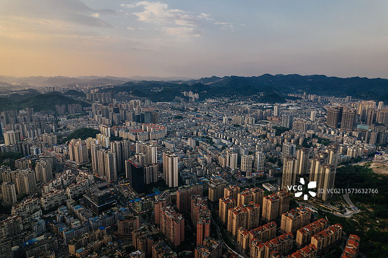 航拍贵州遵义城市风光图片素材