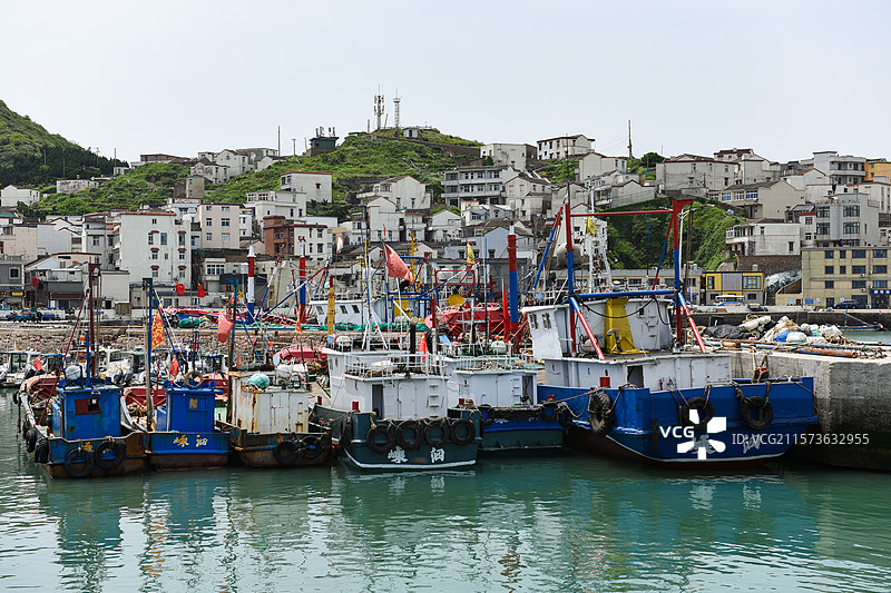 舟山嵊泗县嵊山渔港渔船风光图片素材