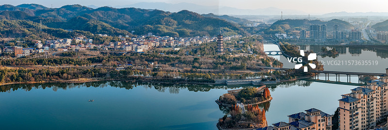 临湘市 长安西路 杜家垄 城市 航拍图片素材