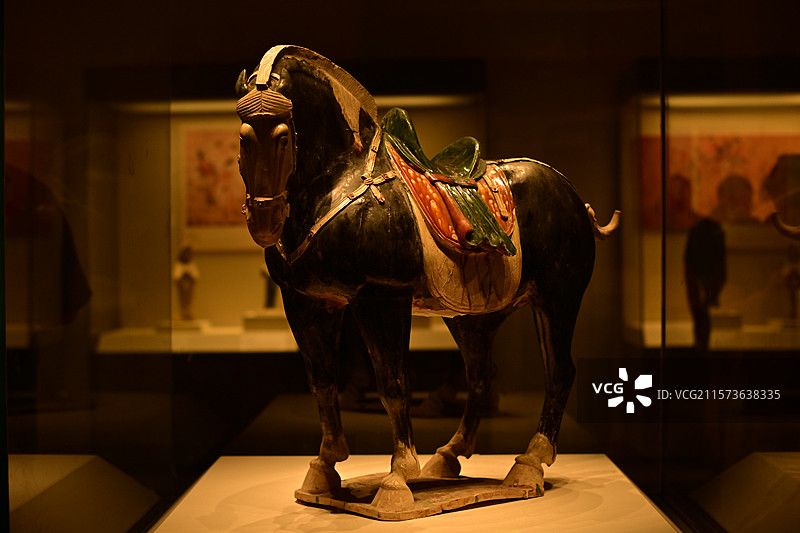 三彩黑釉陶马 中国国家博物馆图片素材