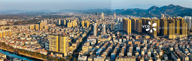 临湘市 长安西路 杜家垄 城市 航拍图片素材