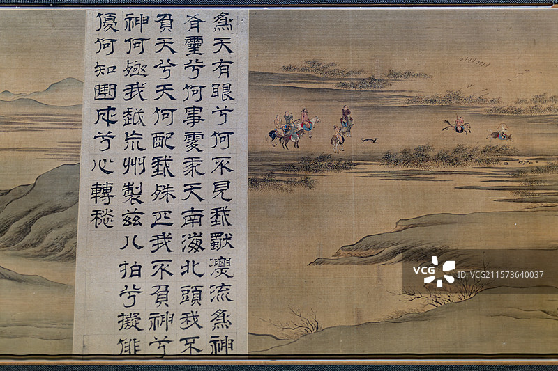 书画南京博物院藏明绢本设色胡笳十八拍图卷图片素材