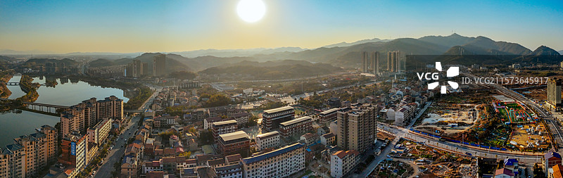 临湘市 长安西路 杜家垄 城市 航拍图片素材