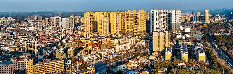 临湘市 长安西路 杜家垄 城市 航拍图片素材