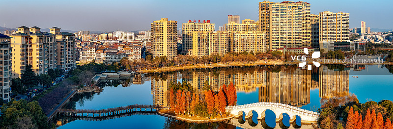 临湘市 长安西路 杜家垄 城市 航拍图片素材