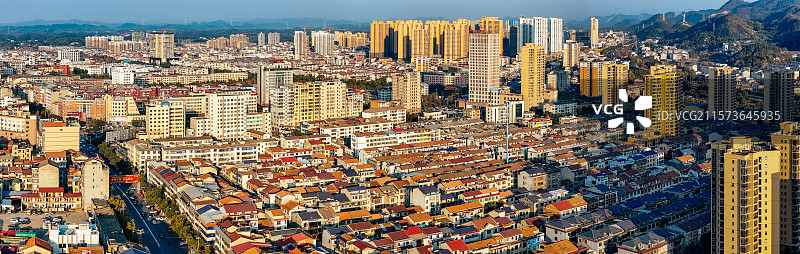 临湘市 长安西路 杜家垄 城市 航拍图片素材